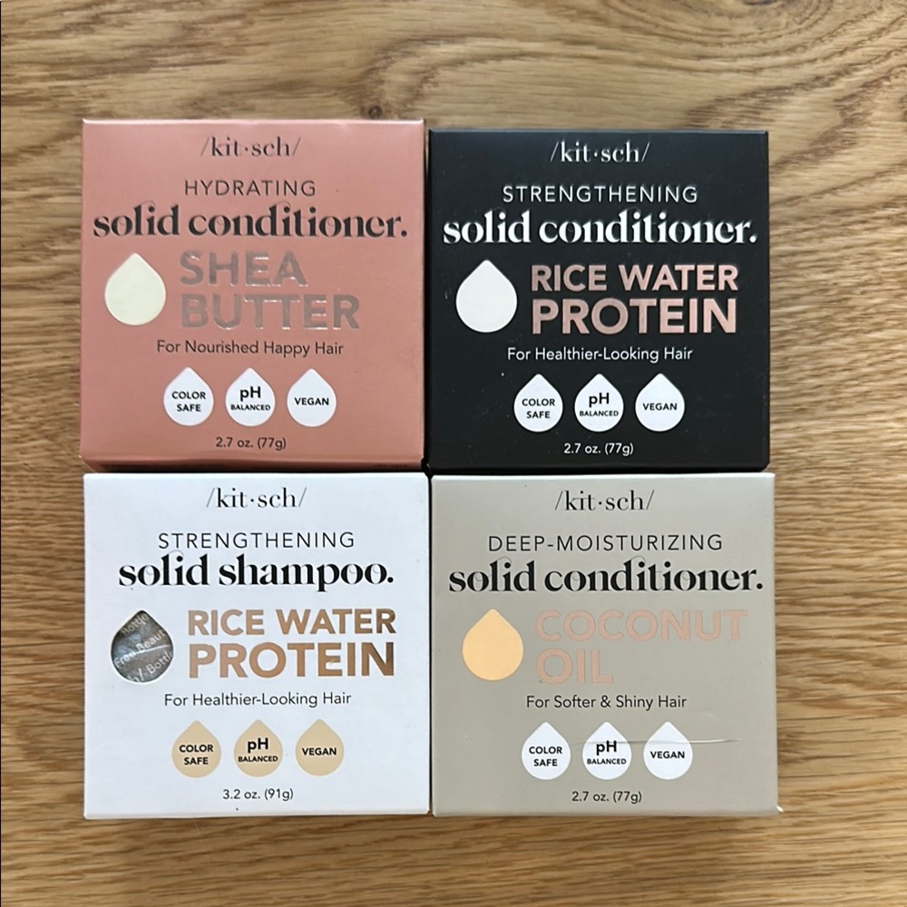 Kitsch Solid Conditioner and Shampoo Set - Pink, Black, White, Cream